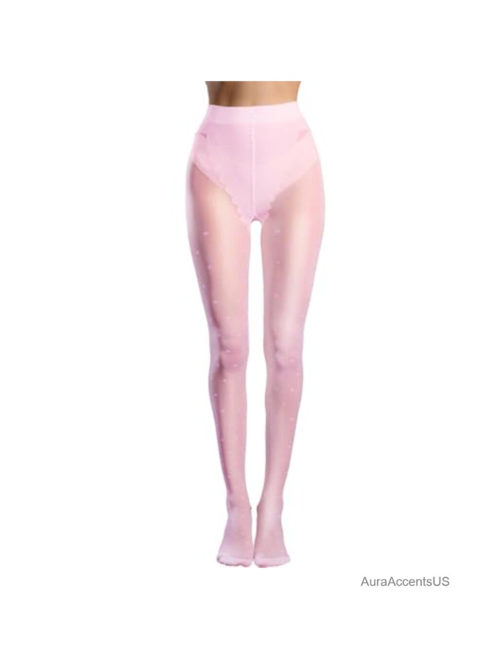 Sheer Tights Plus Size Polka Dot Patterned Pantyhose High Waist